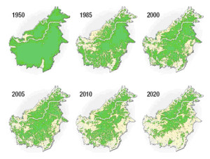 mapa de Borneo